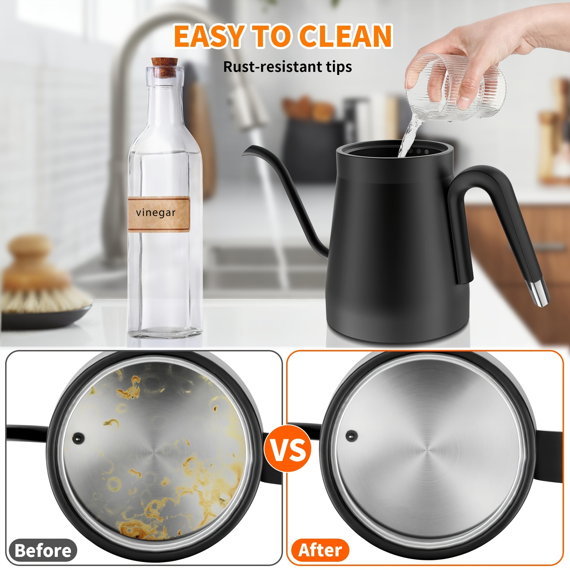 Vinegar Electric Kettle Cleaning Tips Gooseneck Electric Kettle