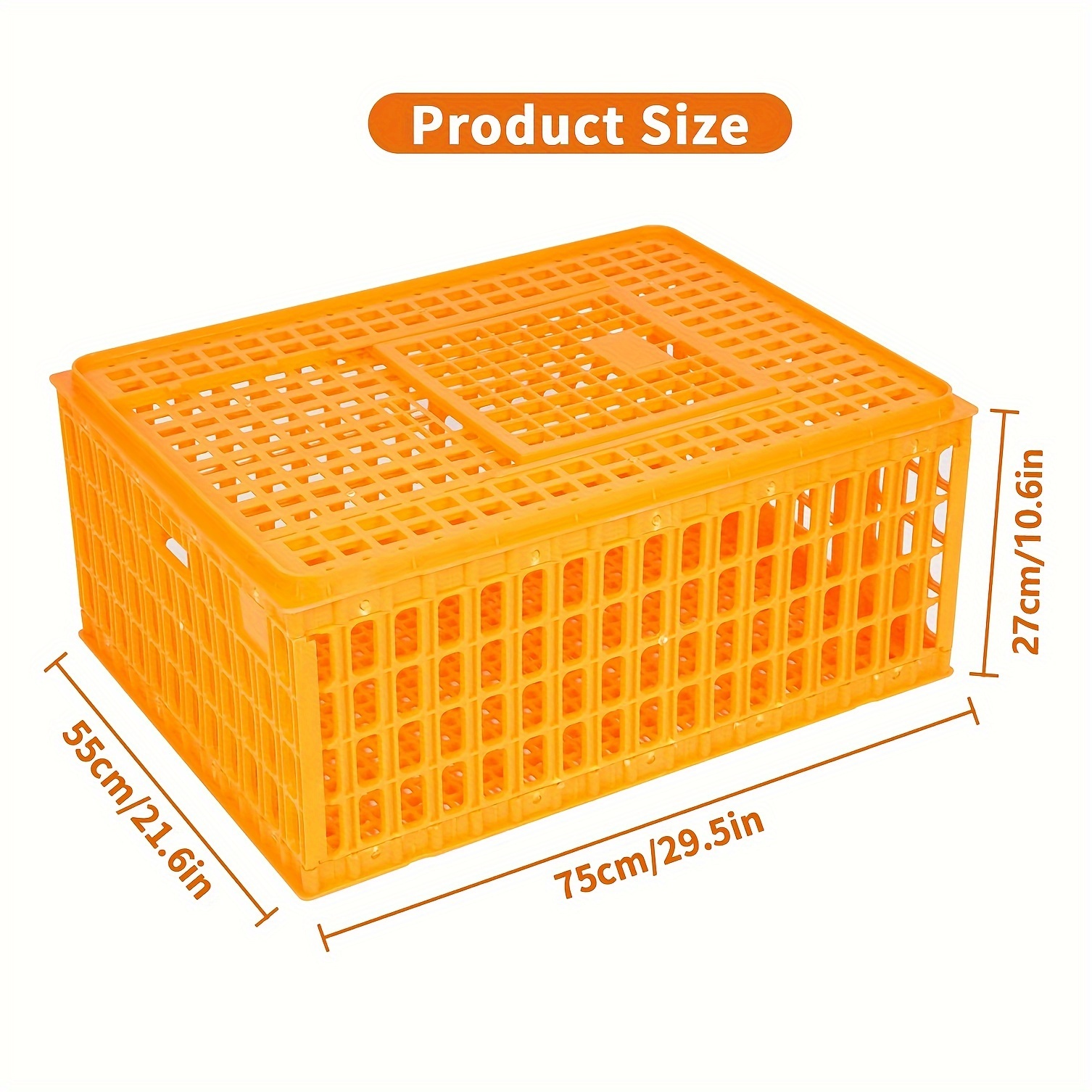 1pc heavy duty plastic poultry transport crate large capacity sturdy and durable top push pull door suitable for adult chicken duck goose details 1