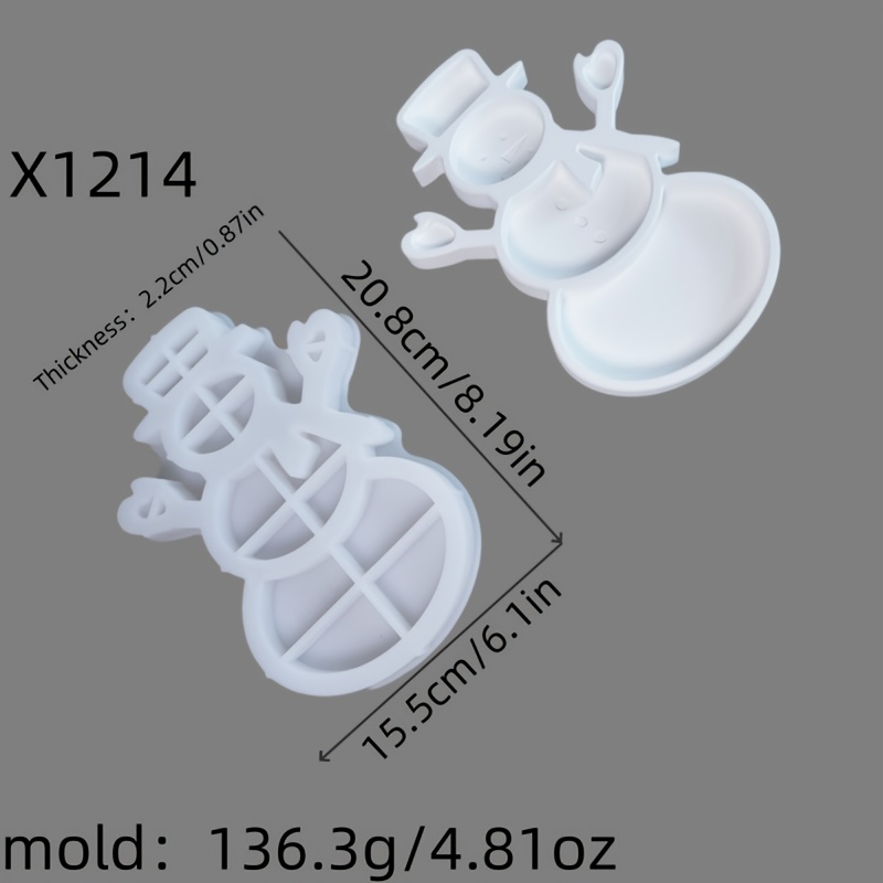 Resin Silicone Mold For Snowman Tray, Three-dimensional Decorative Silicone Mold For Candles, Silicone Mold For Plaster Ornaments, Silicone Molds For Home Decor, Epoxy Resin Mold 136.3 X 1214