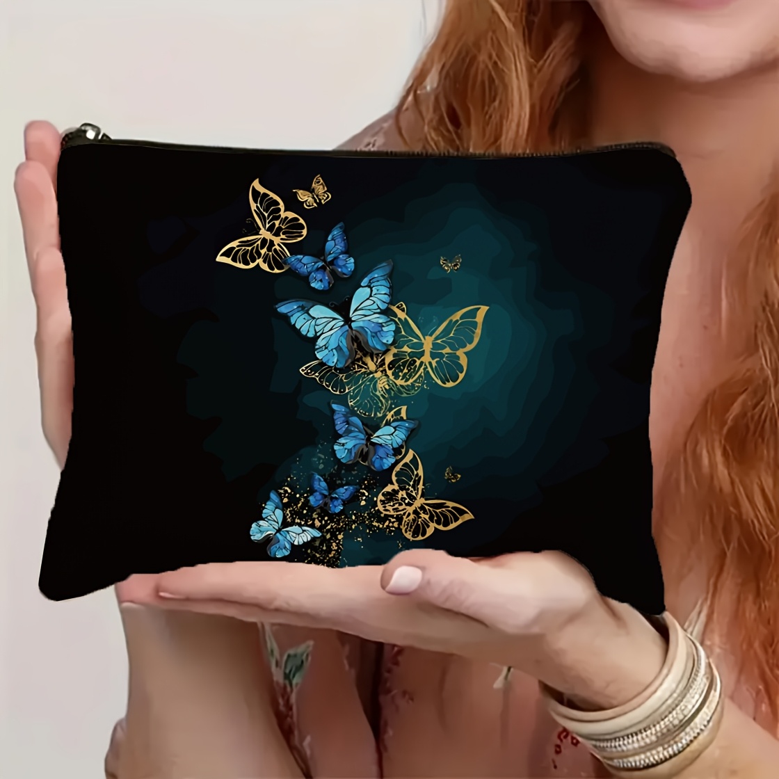 Image of Cosmetic Bag With Design - Great For Keeping Makeup And Travel Necessities - A Wonderful Gift For Women, Sisters, And Nieces For Birthdays Or Thanksgiving