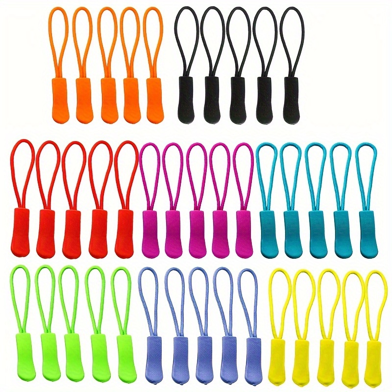 

40pcs Zipper Pull Extensions, Nylon Cord Zipper Pulls With Button Hook, Portable, Multicolor, For Bags, Backpacks, Jackets