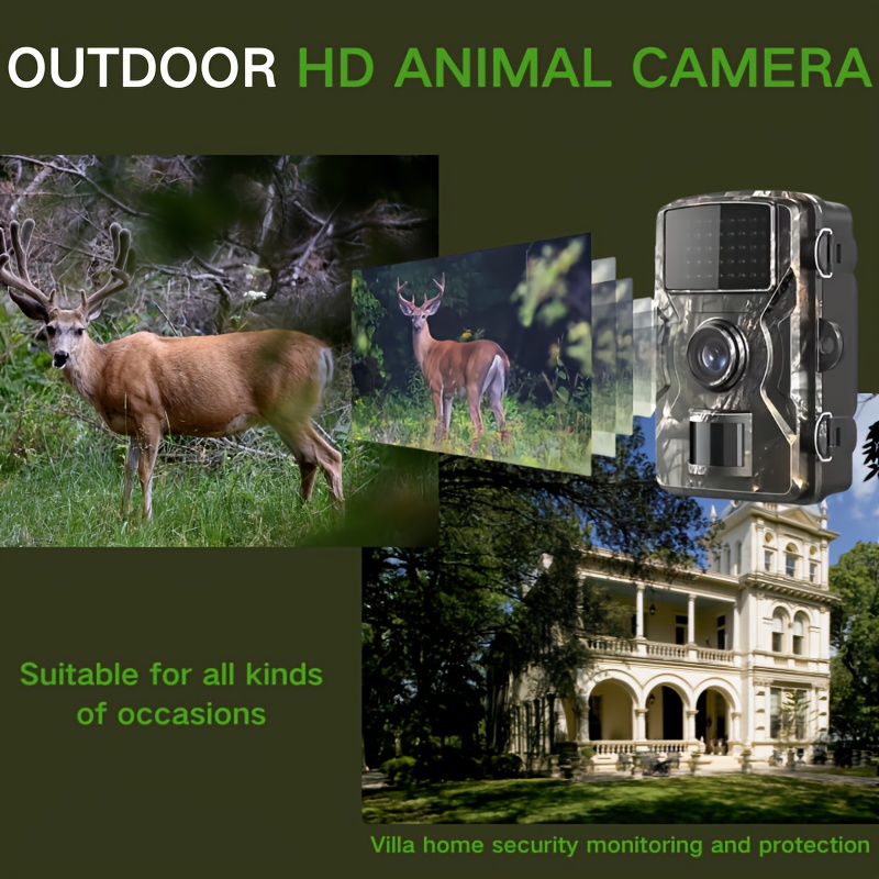 hd ir camera with night vision 0 8s trigger 120 motion sensor 1080p video capture outdoor wildlife tree mountable battery not included wildlife monitoring night vision camera durable camera Product details 3