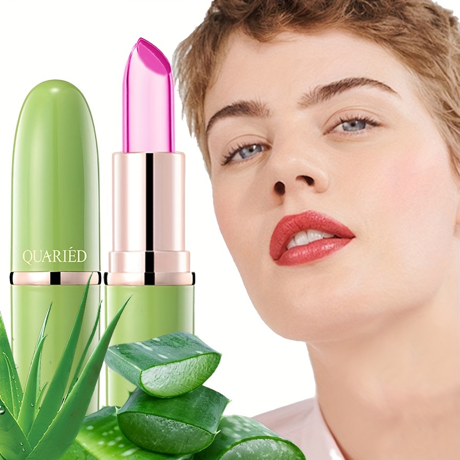 

Moisturize Aloe Vera Lipstick, Magic Temperature Color Change Lip Balm Long Lasting Nutritious Lip Gloss Lipstick, Daily Lip Care Cosmetics