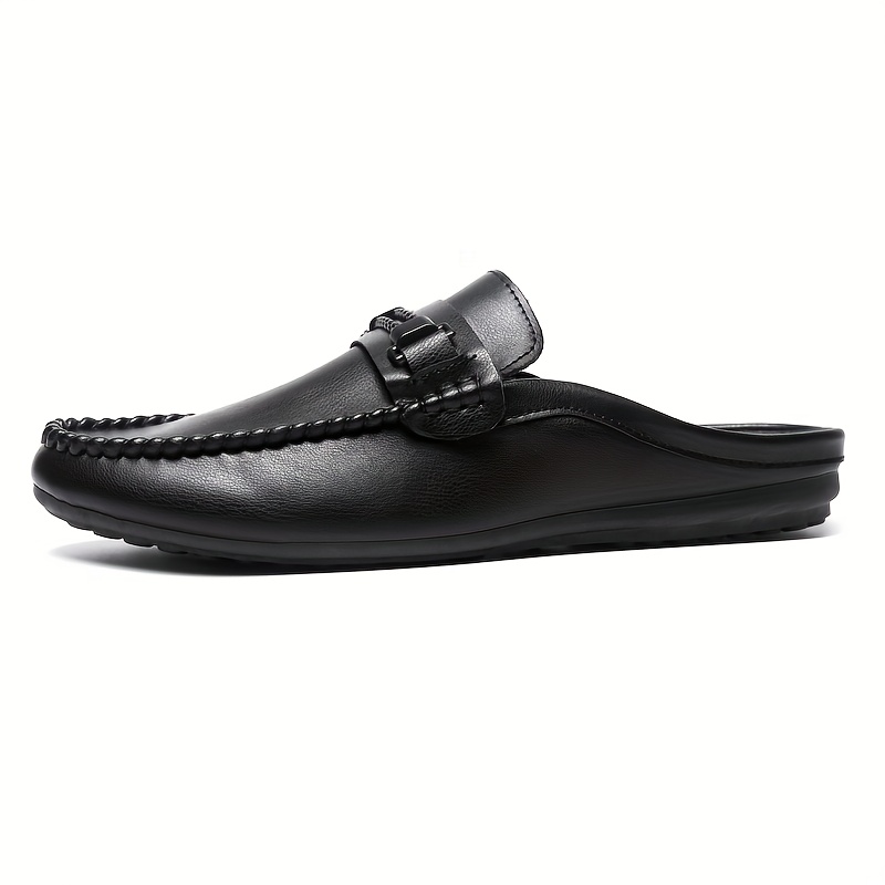 TEMU Une paire de chaussures décontractées pour hommes, couleur unie, à double , avec demi-tray, confortables et adaptées à plusieurs jeux, plusieurs