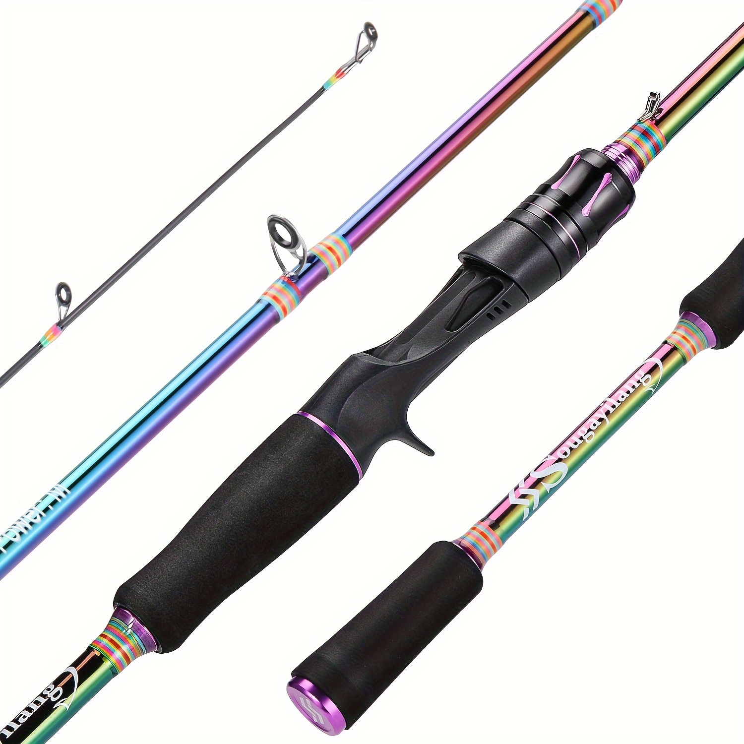 TEMU Sougayilang Fishing Rod 2 Fishing Rod Max Drag 12lbs Ultralight Weight /casting Non-slip Eva Comfortable Handle /baitcasting Rod For For Freshwater Fishing Rods