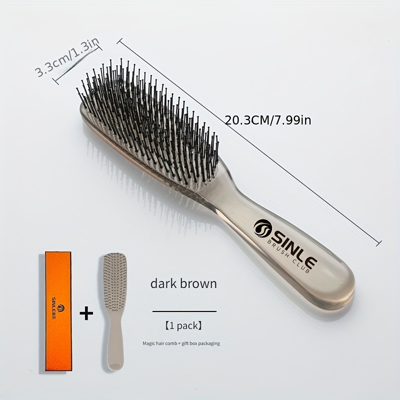 TEMU Peigne Magique à Couches - Double Humide/Sèche, Massage du Cuir pour des Cheveux , Poils en Nylon, Manche en ABS, Brosse de Coiffure Douce pour