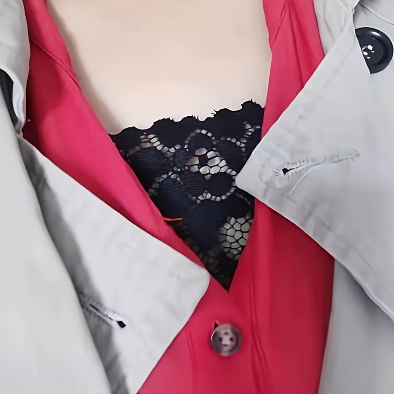 3pcs Elegant Floral Bra Inserts, Polyamide Woven Lace Shield Pads, Anti-glare Comfortable Lingerie Enhancers for Women, Solid Color Bra Accessories