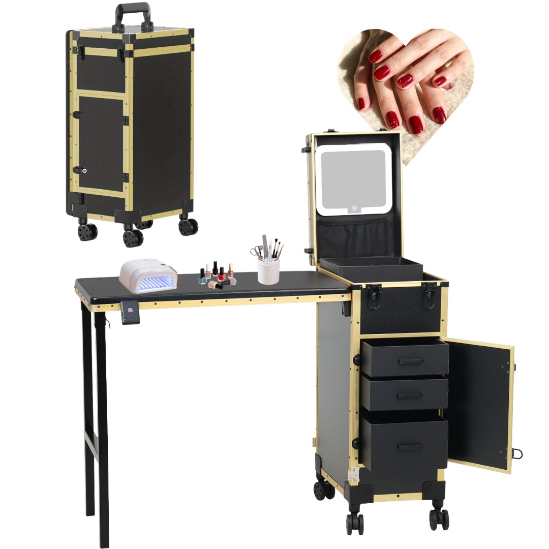 traveling nail tech case with table sold on Temu United States