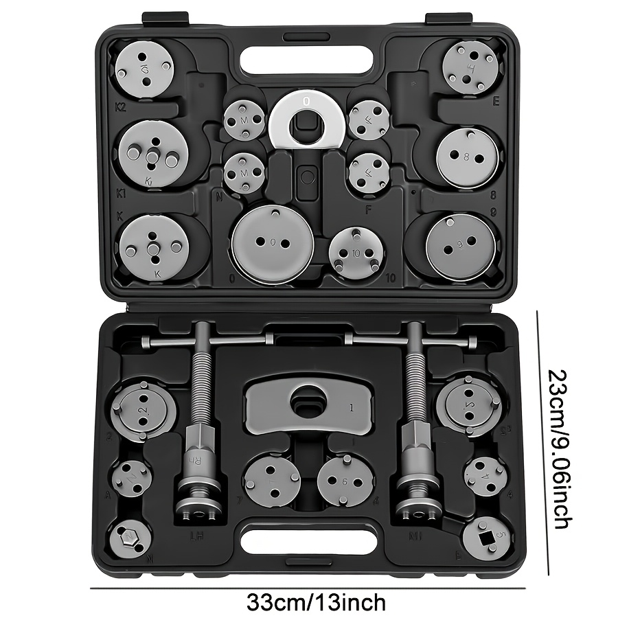 TEMU Industrial Heavy-duty 22pcs Brake Caliper Piston Reversing Tool Kit | Structure | Additions | Complete Brake Repair Tool Kit With Storage Box,