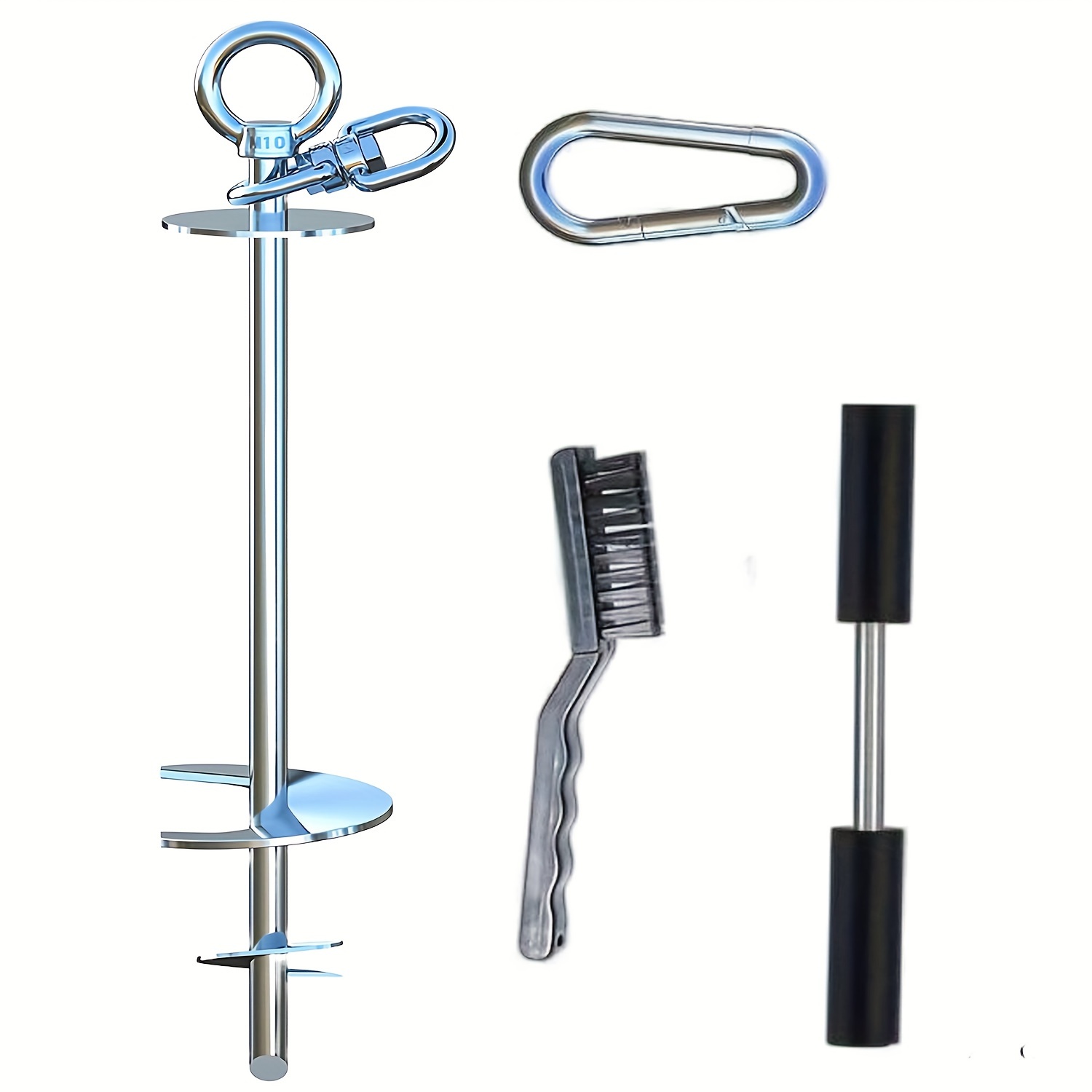 Heavy-duty 304 Stainless Tie Out Stake - , Rust-proof Yard Runner For Large Dogs Up To 200lbs - With Spiral Drill Bit
