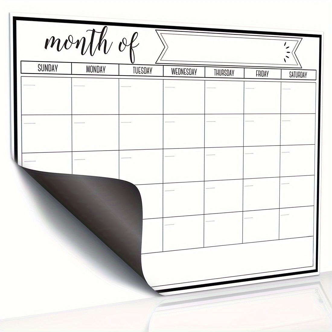 

1pc Fridge Calendar Magnetic Dry Erase Calendar Whiteboard Calendar For Kitchen Refrigerator Planners