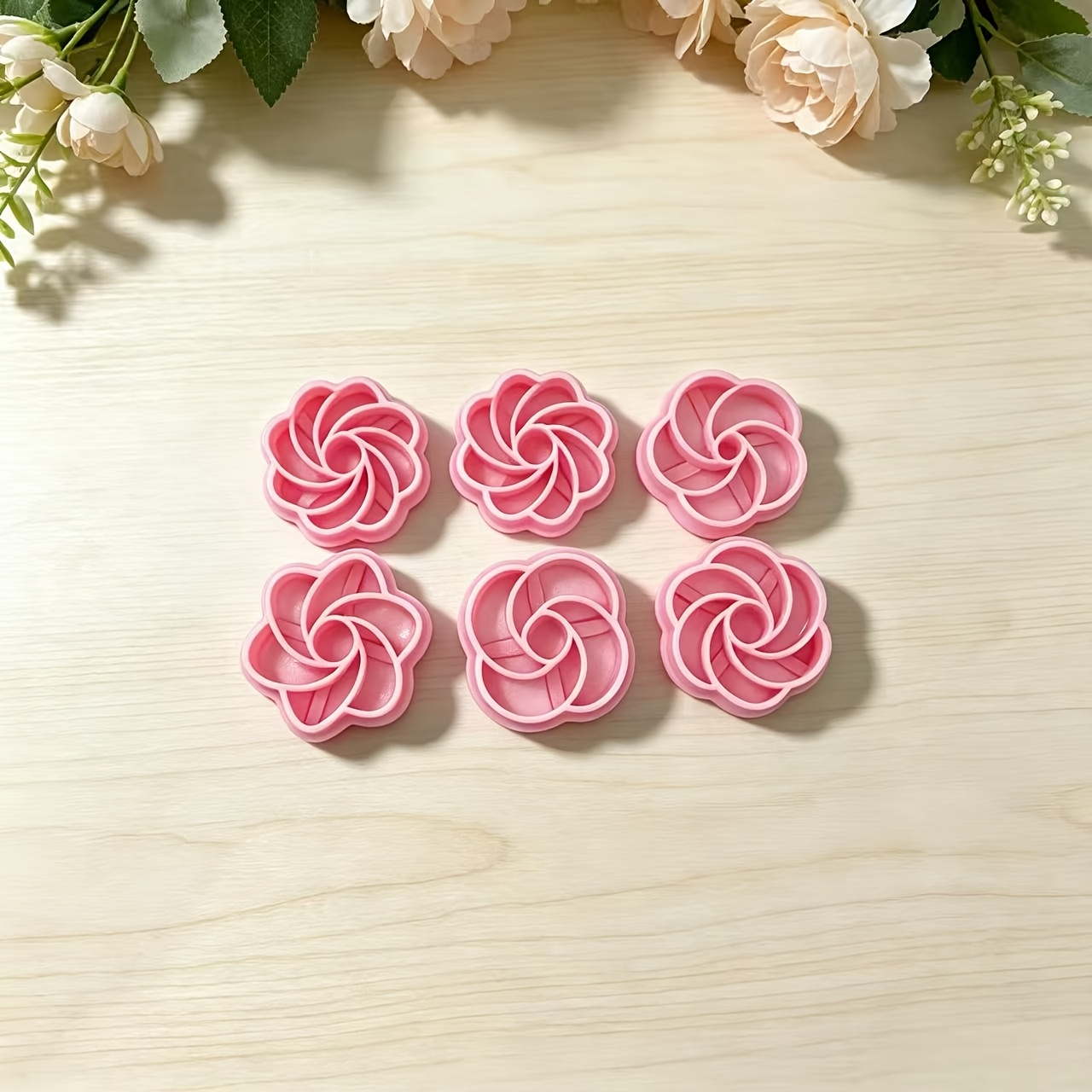 TEMU Hot Vortex Lace Soft Pottery Cutting Dies Multi-style Flower Polymer Clay Stud Earring Molds Beginner-friendly