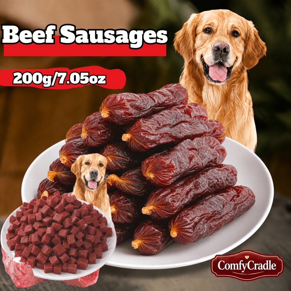 TEMU Jerky Dog Treats Suitable For Puppy & Adult - High Protein Grain-free Beef Sticks, Long-lasting Molar Chews With Snacks For Training Rewards, Suitable For All Breeds, Small Medium Large Dogs
