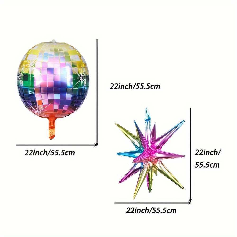 12pcs     star silvery disco ball balloon set 70s 80s   party decor scene decor room decor birthday party supplies graduation party decoration wedding decoration 2