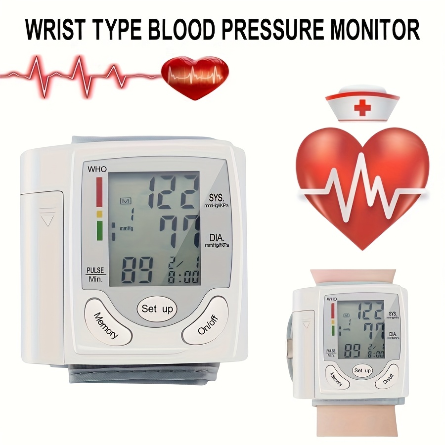 2pcs   kun automatic digital wrist   with adjustable cuff heart rate monitor who   certified portable design   for   management ck 101s   for home userfriendly interface clear display screen Product details 1