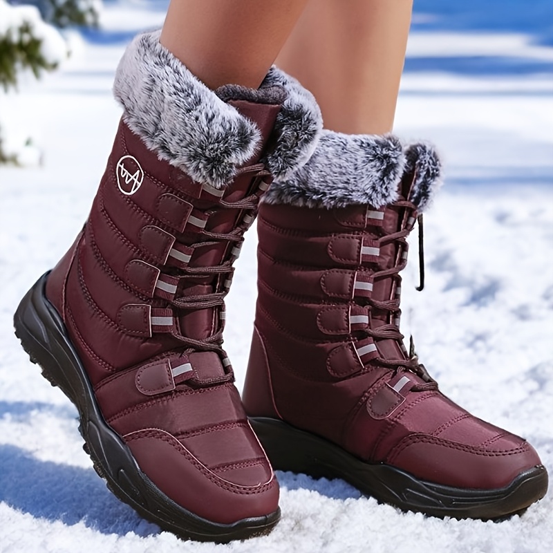 Snow Boots Womens Waterproof High Boots Cold Weather Trendy Womens