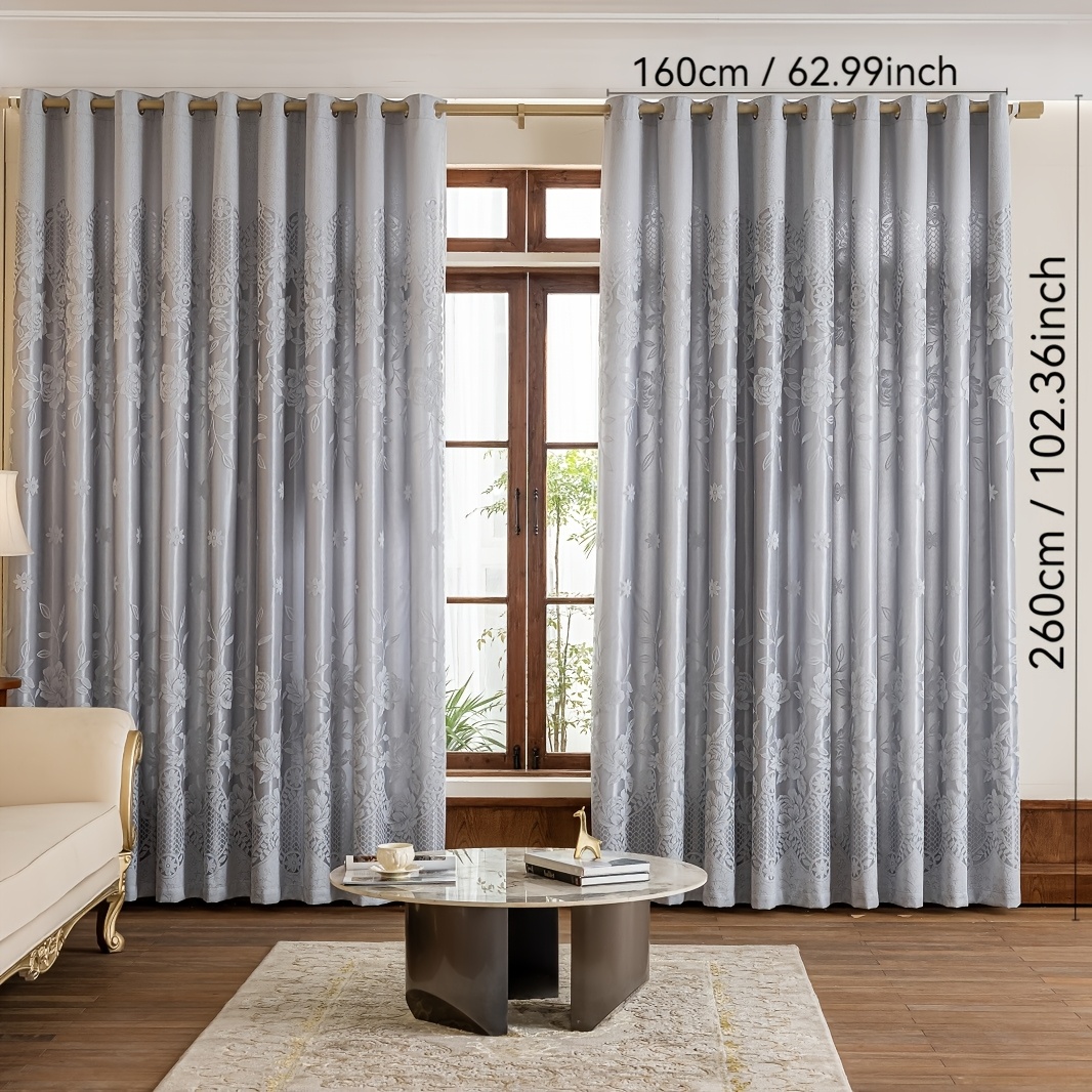 TEMU 1 rideau double épaisseur (Jacquard de avec coloré), adapté aux styles européens, américains, français, de luxe léger et . C'est un rideau