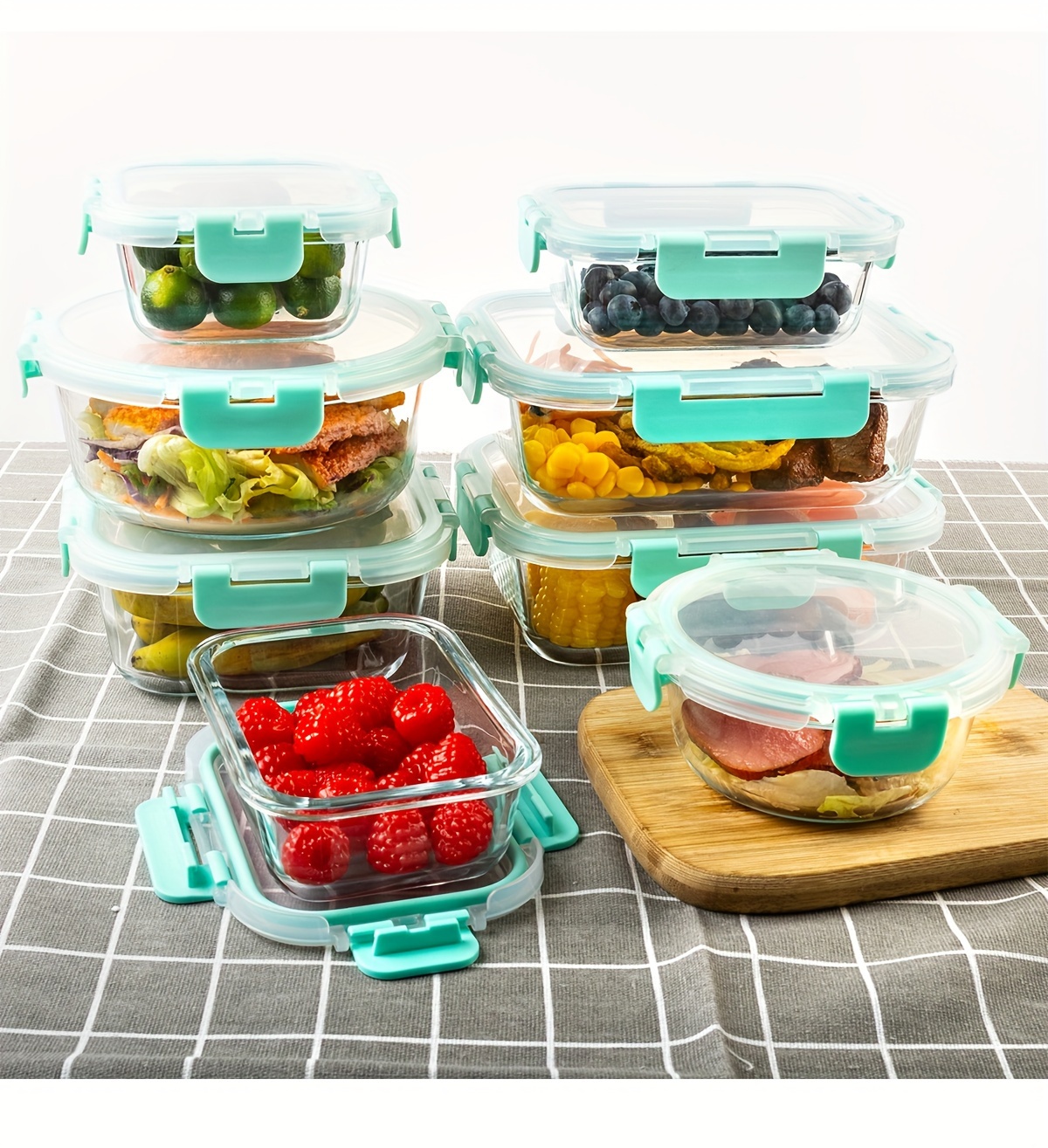 12 pack 12 containers 12 lids glass storage containers with lids leak proof meal prep containers dishwasher microwave oven freezer   food storage containers for   to go Product details 5