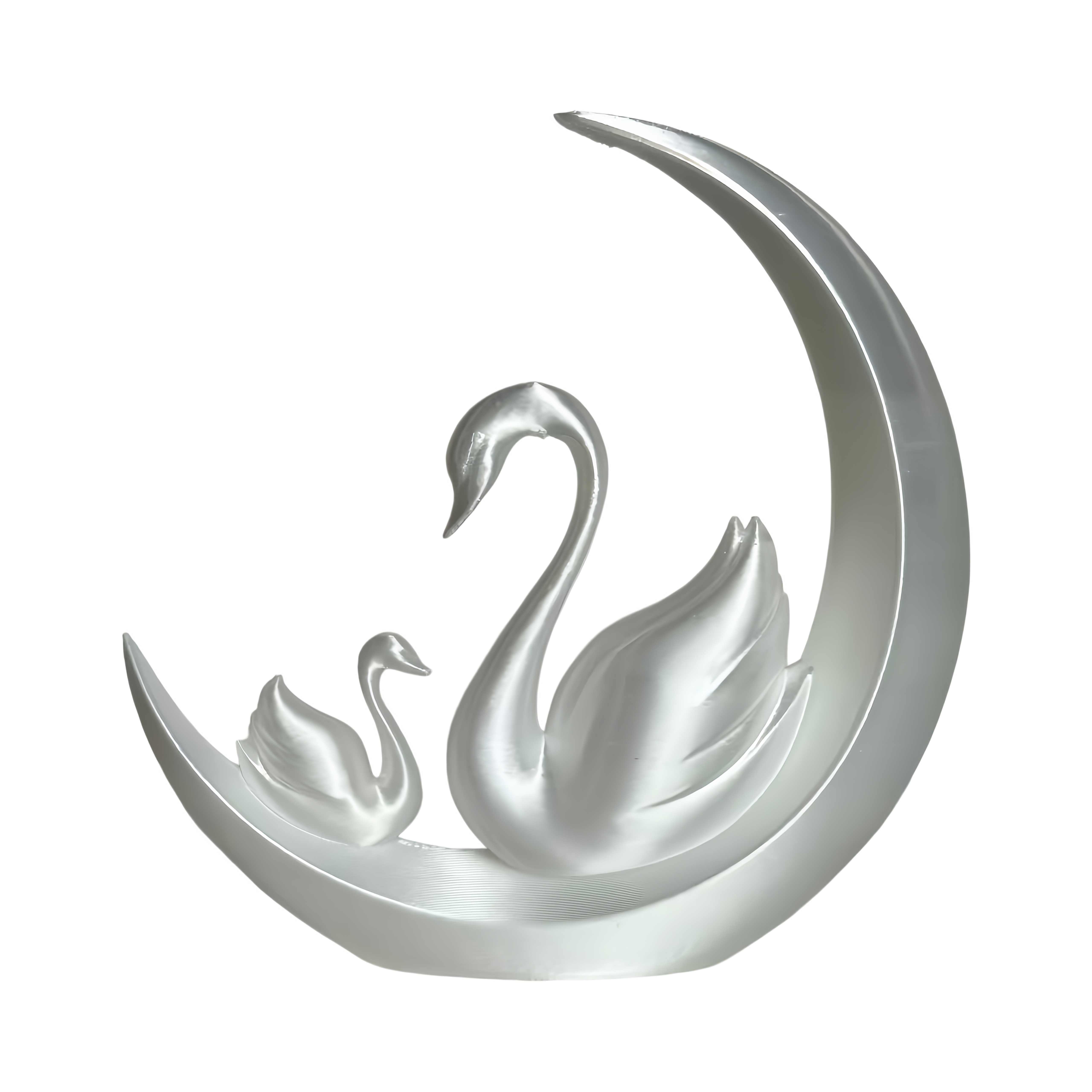 TEMU Nordic Style Moon-shaped Swan Parent- Ornament, Light Luxury Moon Crescent Swan Statue Decor, Easy Warm Swan Parent- Home Decor, Used For