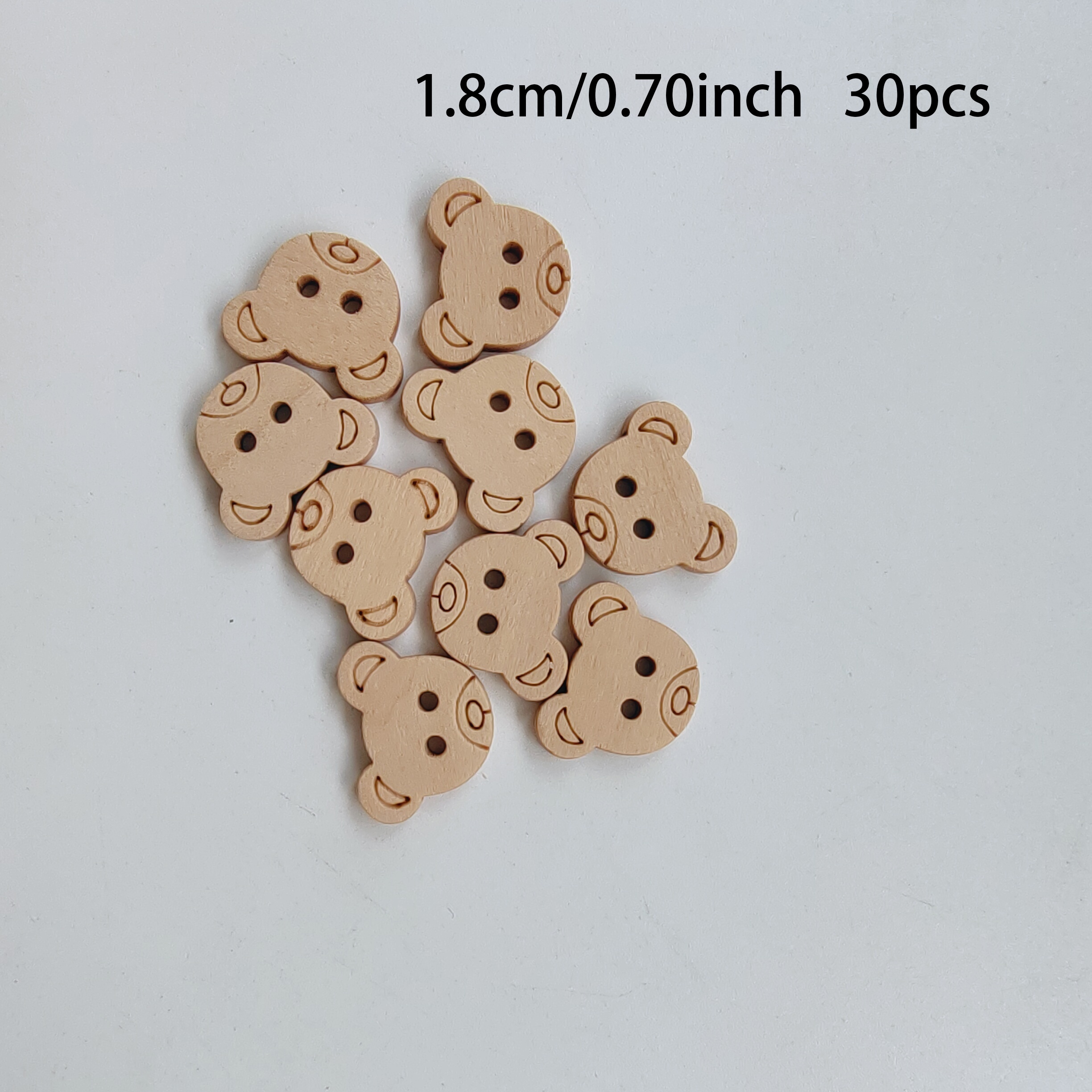 Image of Creative Shaped Wooden Button Wooden Bear Shirt Button Bear Button 1.3cm/1.8cm/2.1cm 3 Sizes Clothing Shoes Hats Accessories