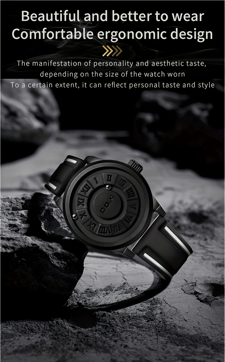 dom womens watch high   watch creative ball pointer magnetic silicone belt fashion watch for men and women details 5