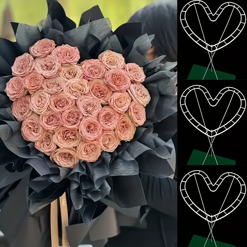 

With 24pcs, You Can Create 6 Romantic Bouquets. This Heart-shaped Flower Arranging Tool Of Plastic, Diy Projects And Decorations. Waterproof And Ideal For Supplies Needed For Valentine's Day And Day.