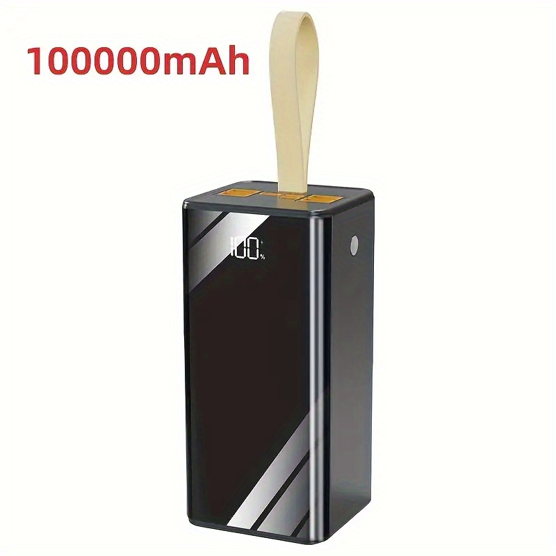 100000/80000/50000mah Large Capacity Power Bank, Camping Light/ Display, Fast Usb Charging, Suitable For Iphone, Devices Outdoor Camping Battery Pack, Christmas Gift, Gift For