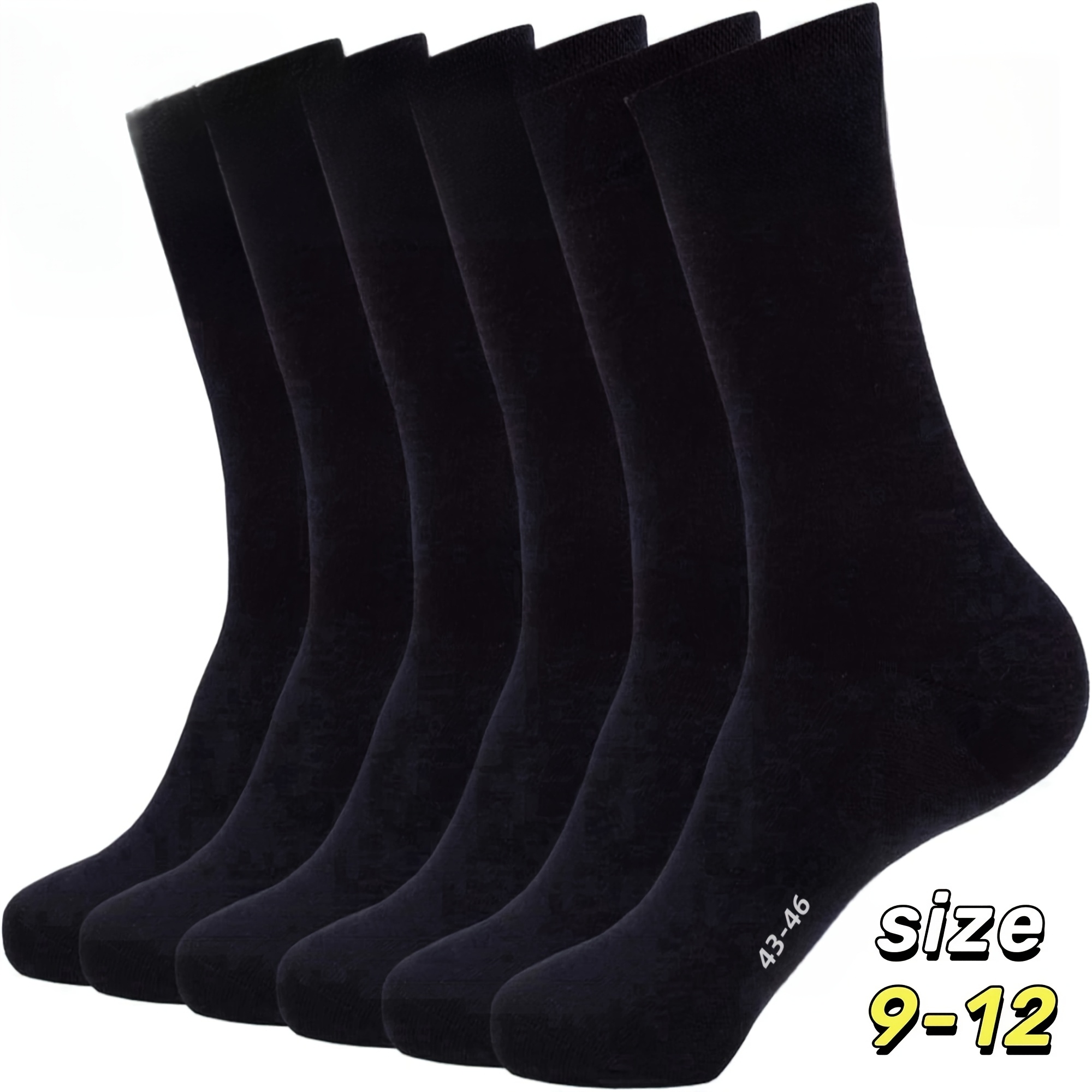 

1/6 Pairs Of Oversized Business Socks, Breathable And Comfortable Formal Dress Us 9-11 Socks, Suitable For Men's Work Meeting Outdoor Wear