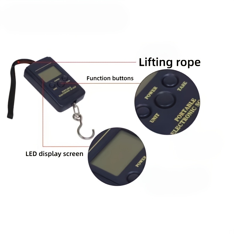 TEMU Portable Luggage Scale, Digital Luggage Scale, Portable Travel Scale, Hanging Luggage Scale, Handheld Digital Scale, Precise Digital Scale