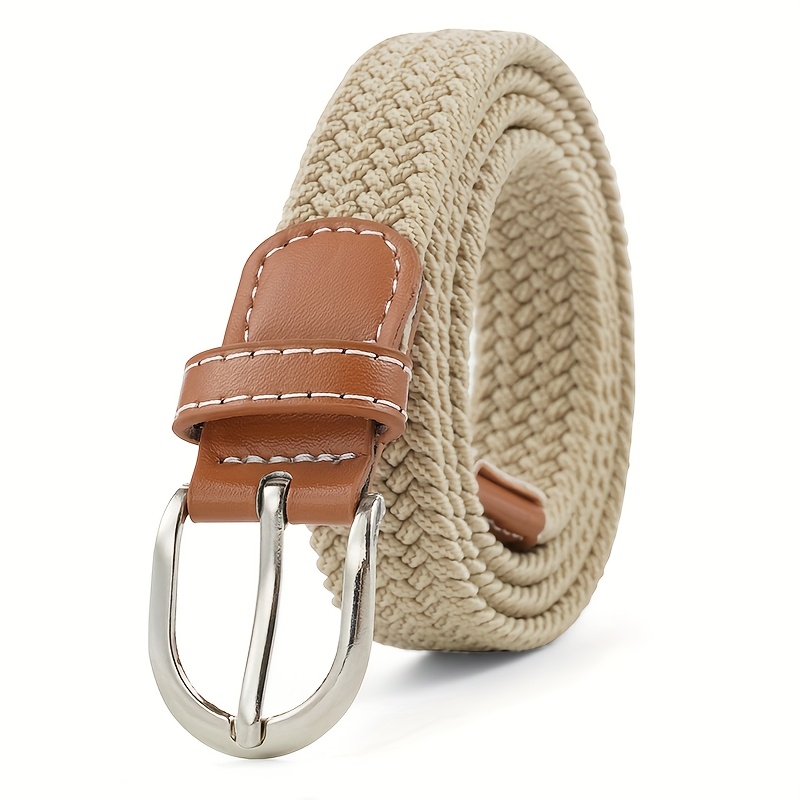 TEMU 1pc Women's Elastic Belt, Casual, Adjustable Size, Comfortable And Breathable, Glossy Needle , Versatile For Skirts And Trousers