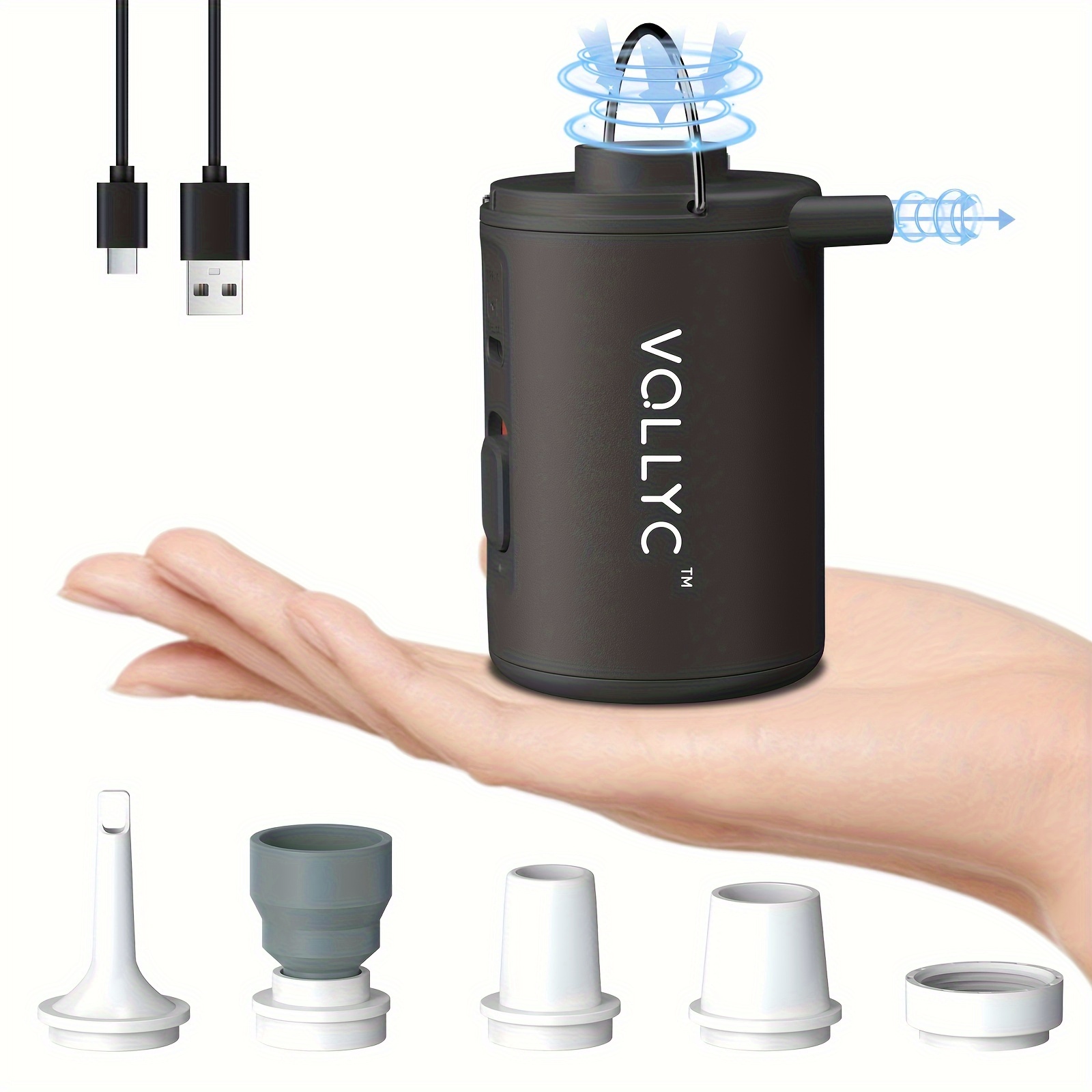 * Electric Portable Mini USB Automatic Pump, Rechargeable Air Pump with Built-in 800mAh Battery, Suitable for Outdoor Camping, Yard, Pool, Inflatable Bed Sofa Cushion, Vacuum Storage Bag