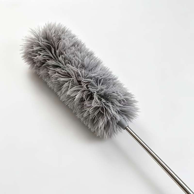 TEMU 2pcs Retractable Microfiber Duster Brushes With Flexible Head & Extendable Pole Suitable For High Ceilings, Reusable Washable Pp Fiber Dusting