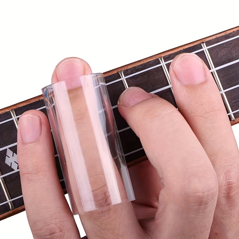 1 X Guitar Glass Or Stainless Steel Slide Stick, Guitar Finger Ring, Clear Finger Sleeve, Glass Material Bakelite Guitar Skateboard Finger Sleeve.
