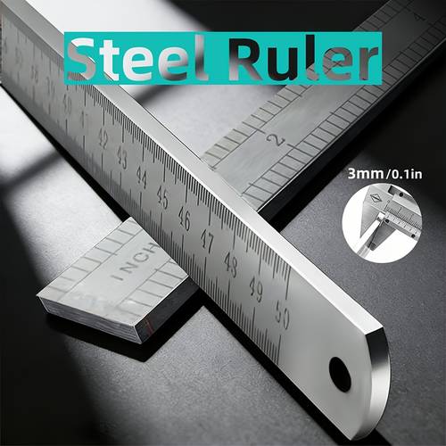 3mm thickened 50cm 20in stainless steel ruler heavy duty measuring tool multifunctional portable vehicle mounted outdoor survival gear for camping hiking
