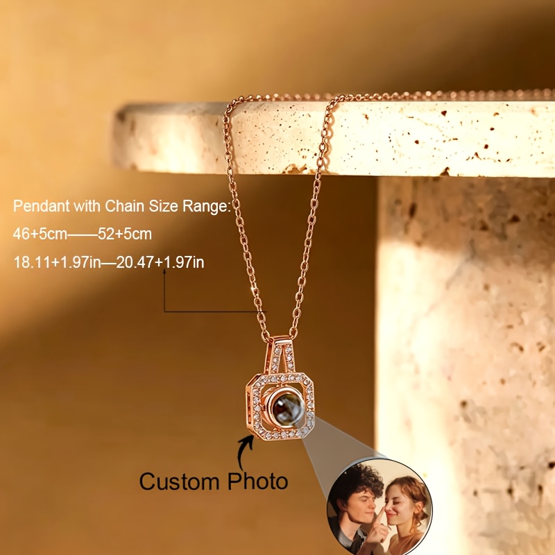 Custom Photo Projection Necklace with Stainless Steel Pendant