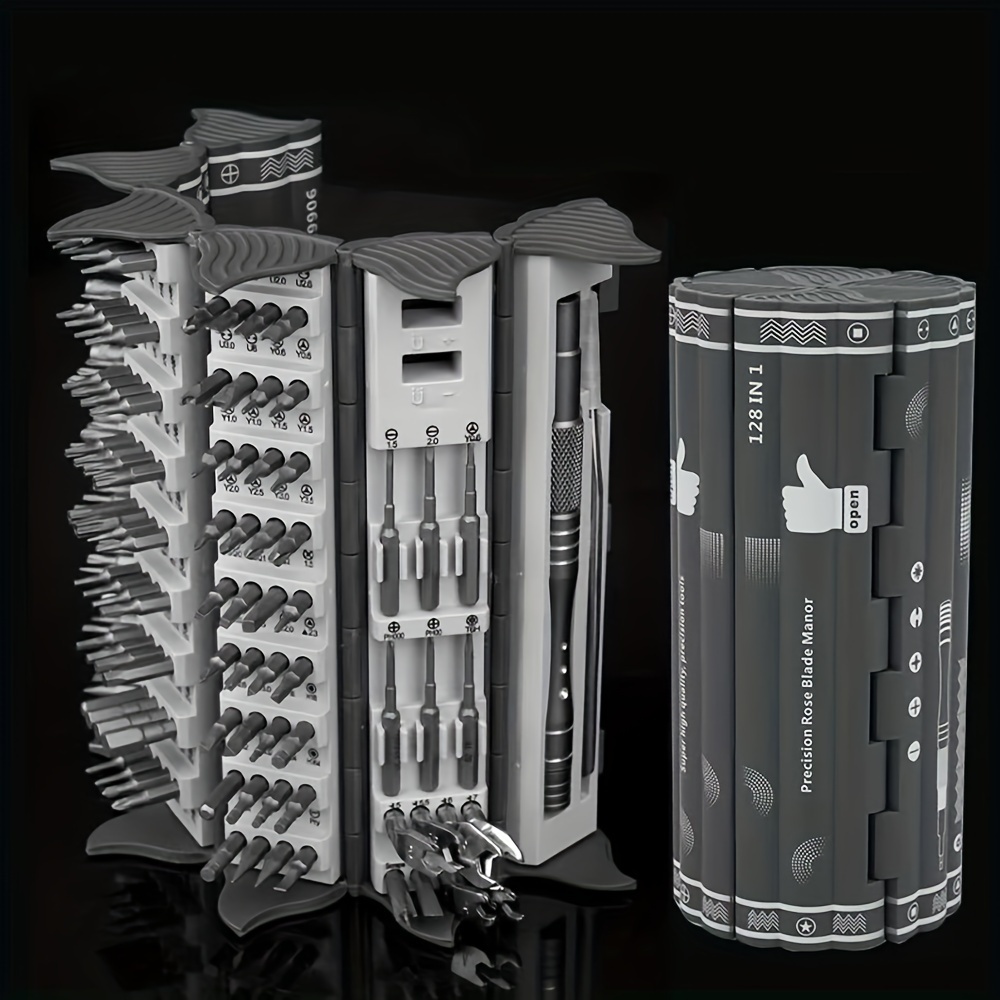 128 in 1 precision screwdriver set with magnetic drive and flexible shaft suitable for electronics   8