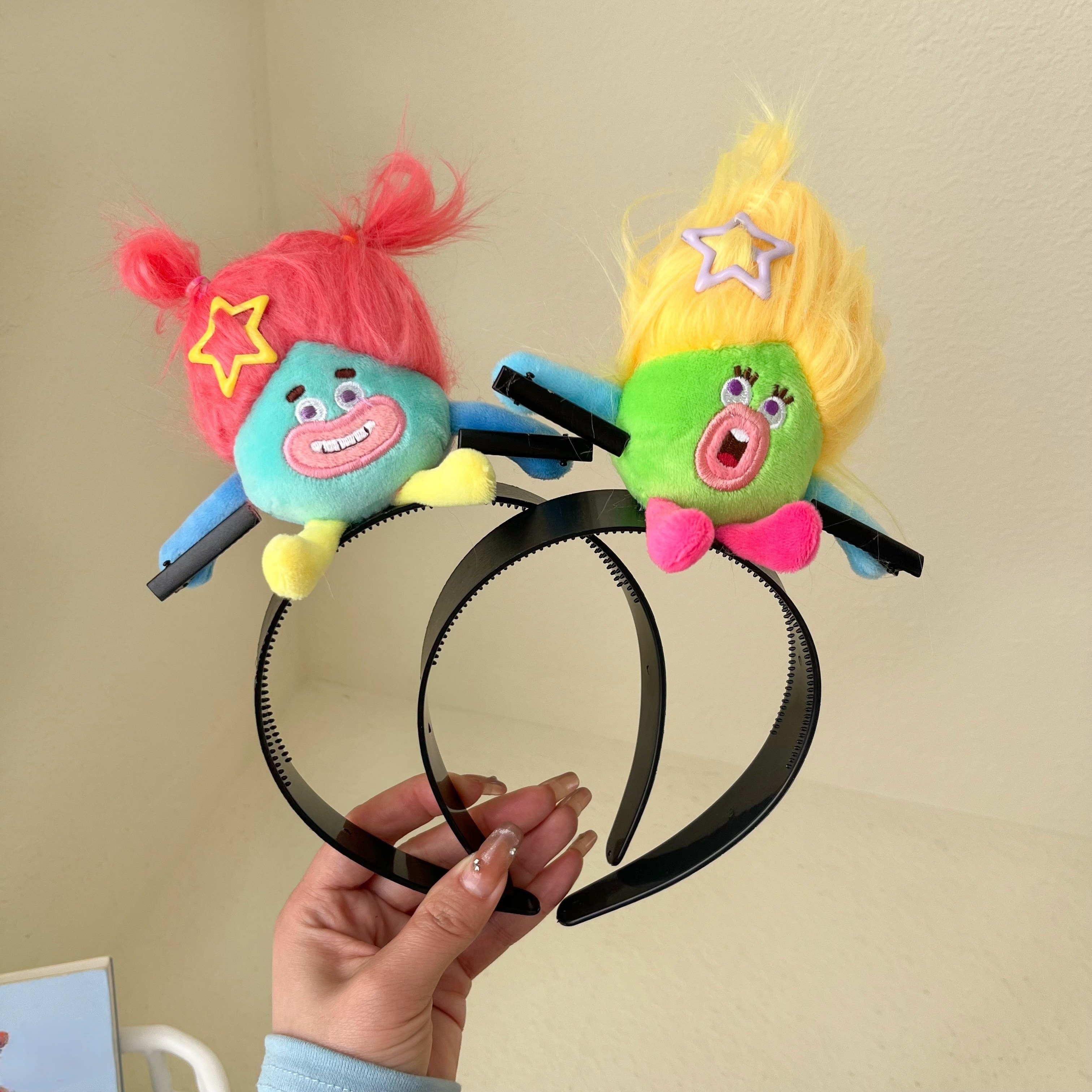 

Cute Crazy Plush Doll Headbands Cartoon Style Pu Leather Head Hoop Hair Accessories