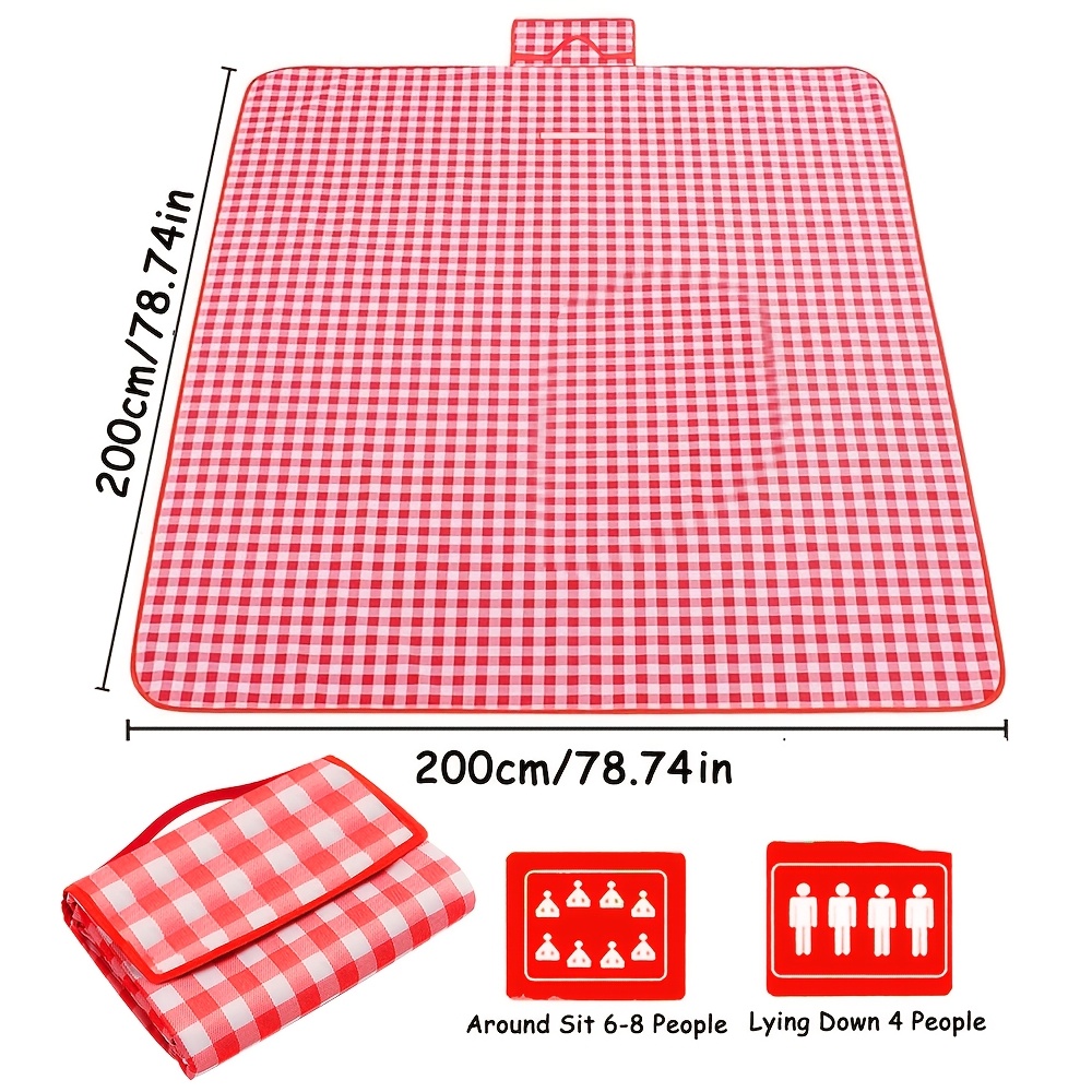 TEMU 1 Pack Extra Large Picnic Blankets, 78.7"x78.7" Foldable Beach Blanket, Beach Mat, Portable Washable Picnic Blankets For Grass Outdoor Travel