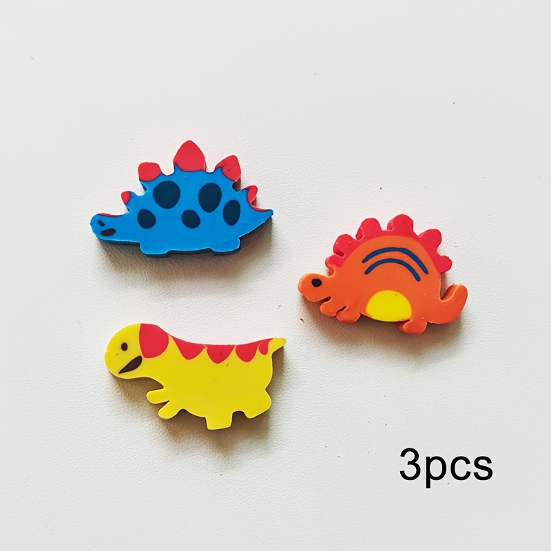 TEMU 1pc/3pcs Dinosaur Erasers, Shaped Eraser, Brachiosaurus Designed Eraser, Dinosaur Cartoon Design Shape, Back-to- For Writing, Gift For Boys'