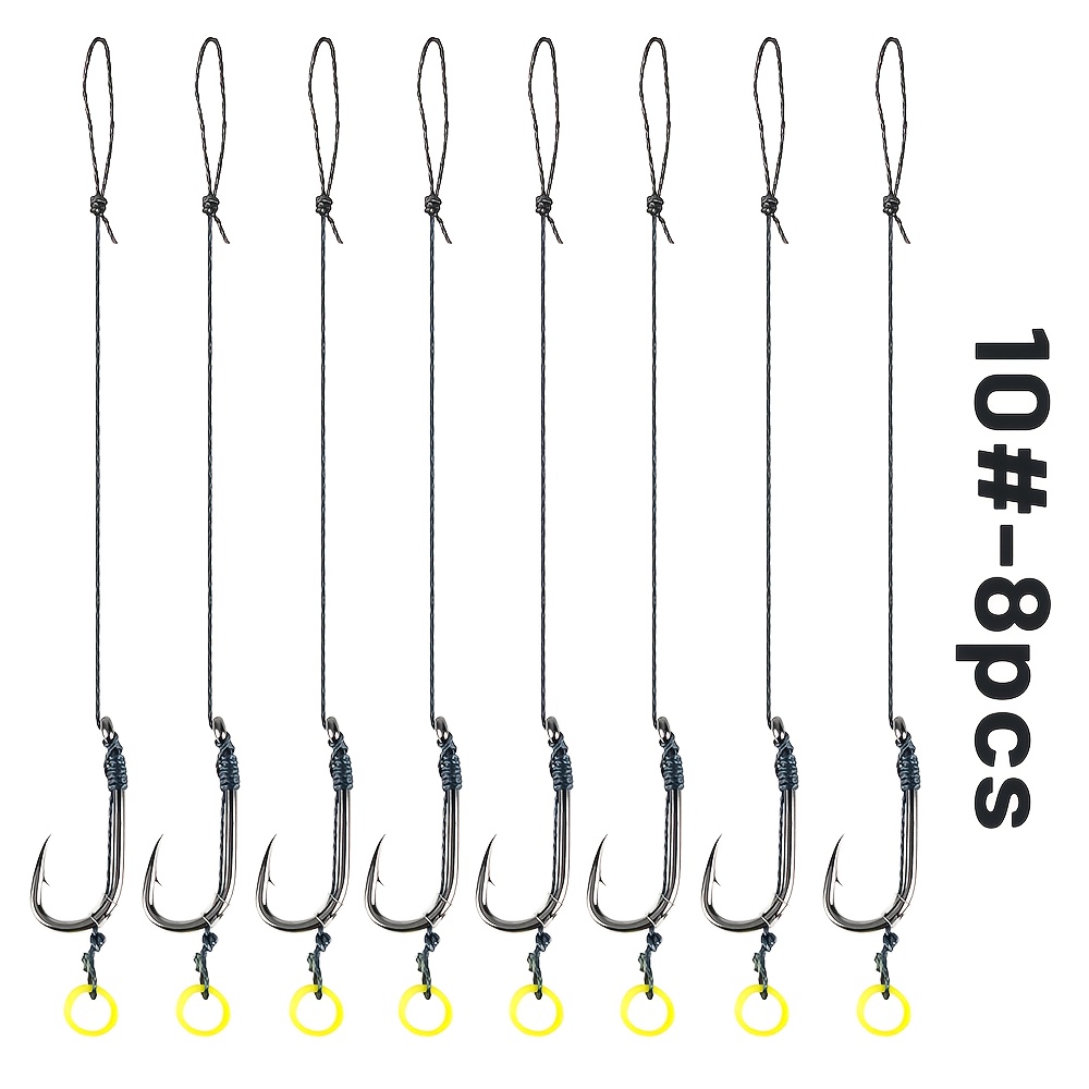E-shop 8-teiliges Method Feeder Haken Rigs Set – Fertiggebundene Karpfenangeln Haar Rigs mit Köderbändern, Anti-Tangle Vorfachhaken für Feeder und