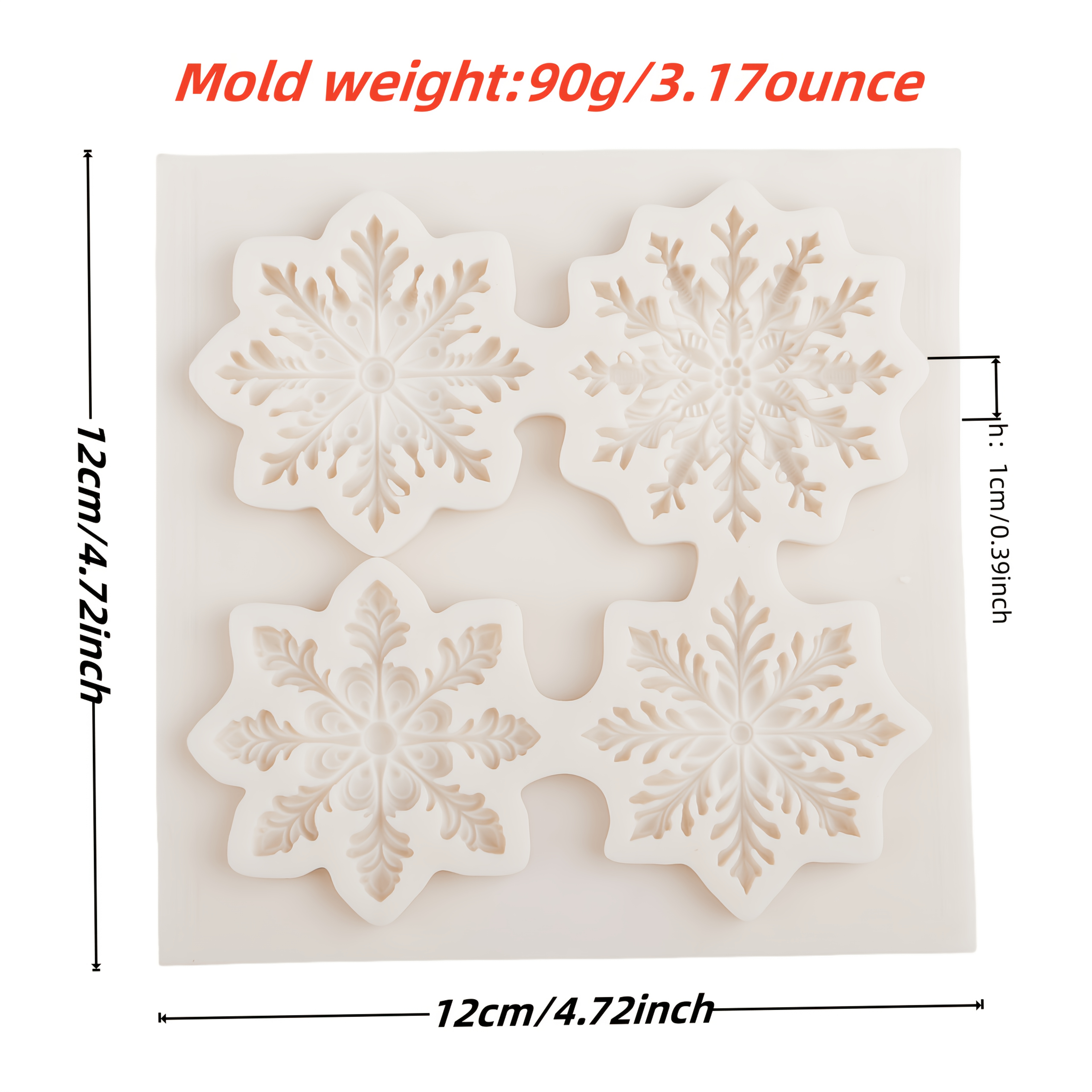 1pc Nemausus Baking Crystal Snowflake Silicone Mold For Baking - Reusable Multi-holiday Diy Cake, Chocolate, Candy & Fondant Mold With Snowflake & Patterns, /microwave/ (, Non-toxic) For Christmas