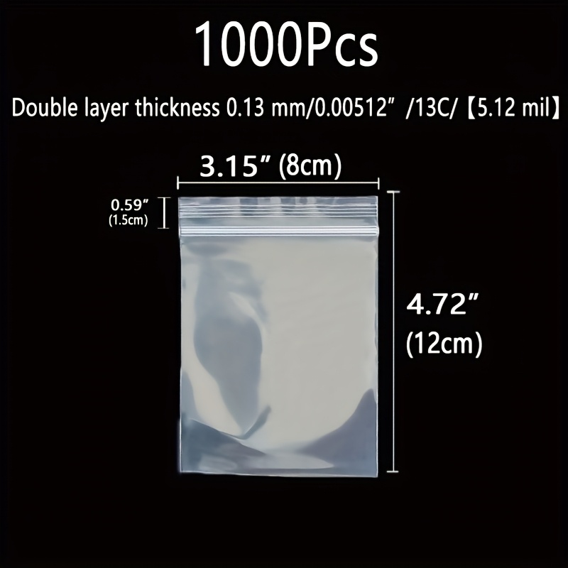 1000 Thickened Packaging Bags with Reusable Durable Seal