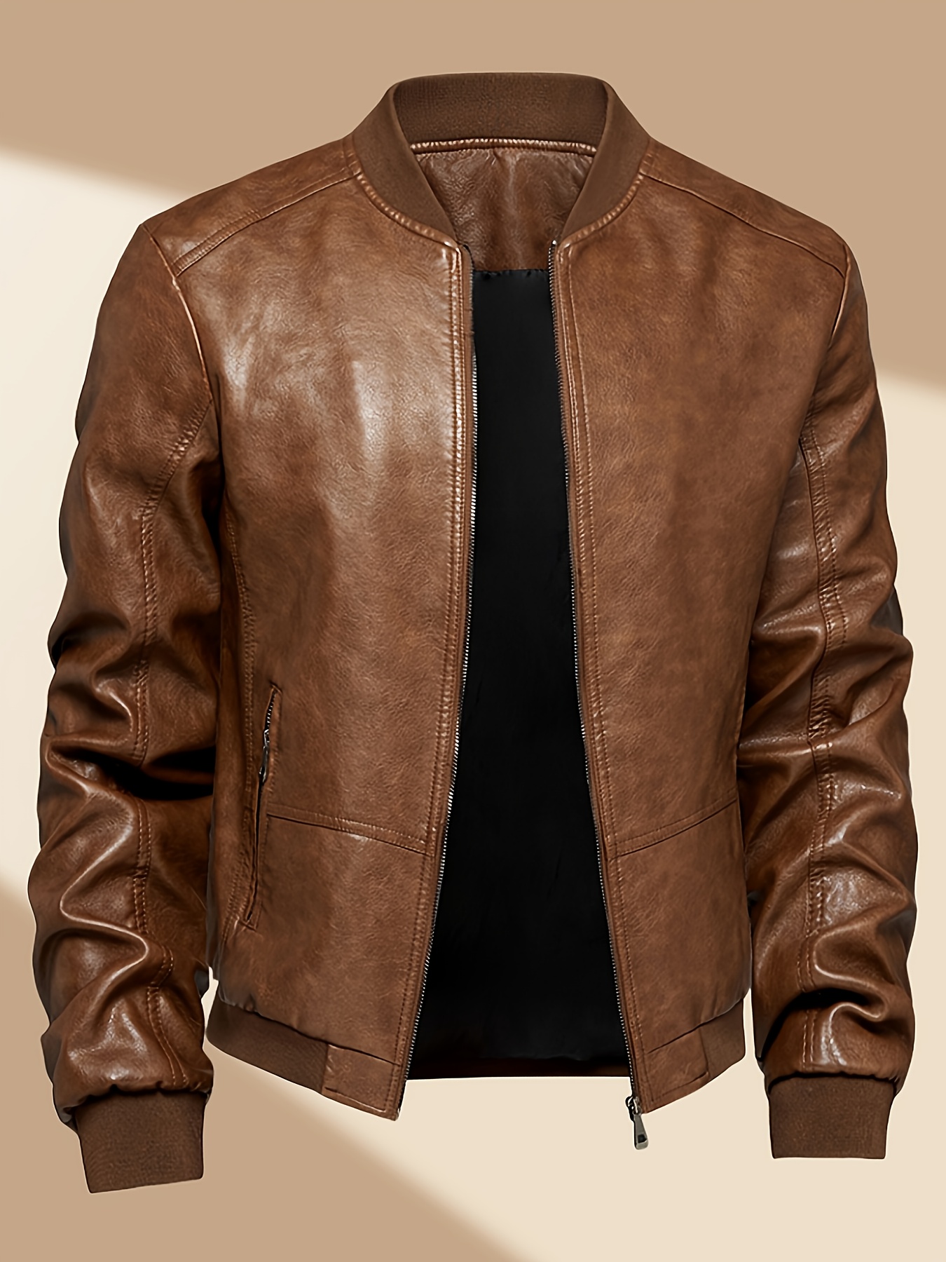 item picture mens   style motorcycle jacket windproof detachable back liner full zipper design round neck long sleeve biker jacket machine washable motorcycle riding and casual outerwear suitable for daily and formal occasions  