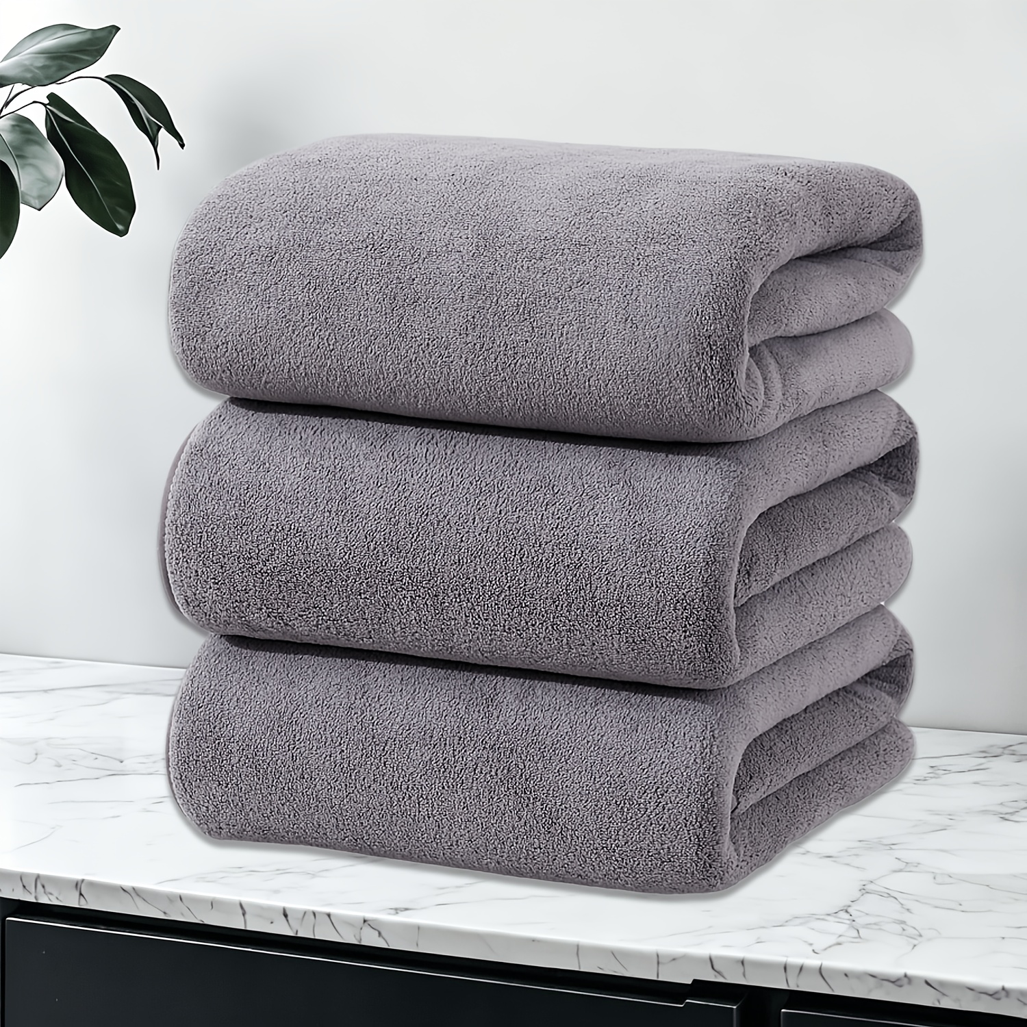 TEMU Set di 3 asciugamani da bagno in corallo ultra-morbidi, set di 3 asciugamani da 70 X 140 cm ad asciugatura rapida, rapida assorbenza, , ideali