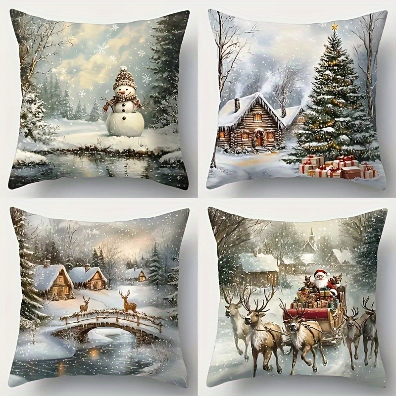 

Christmas- Pillowcase, Christmas Pattern, A Set Of , Of , Christmas , , Kitchen, Bedroom, Decoration, For Christmas 2024