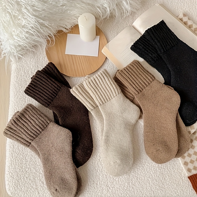 Image of 5 Pairs Thermal Winter Socks - Ultra-thick Warm Socks For Cold Weather, Versatile For Indoor And Outdoor Wear, Comfortable Clothing, Soft Texture