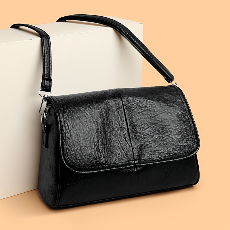 TEMU Easy And Elegant Women' Shoulder Crossbody Bag, Classic Flap Design With Delicate Texture, Comfortable Strap, Casual And Versatile Daily Item