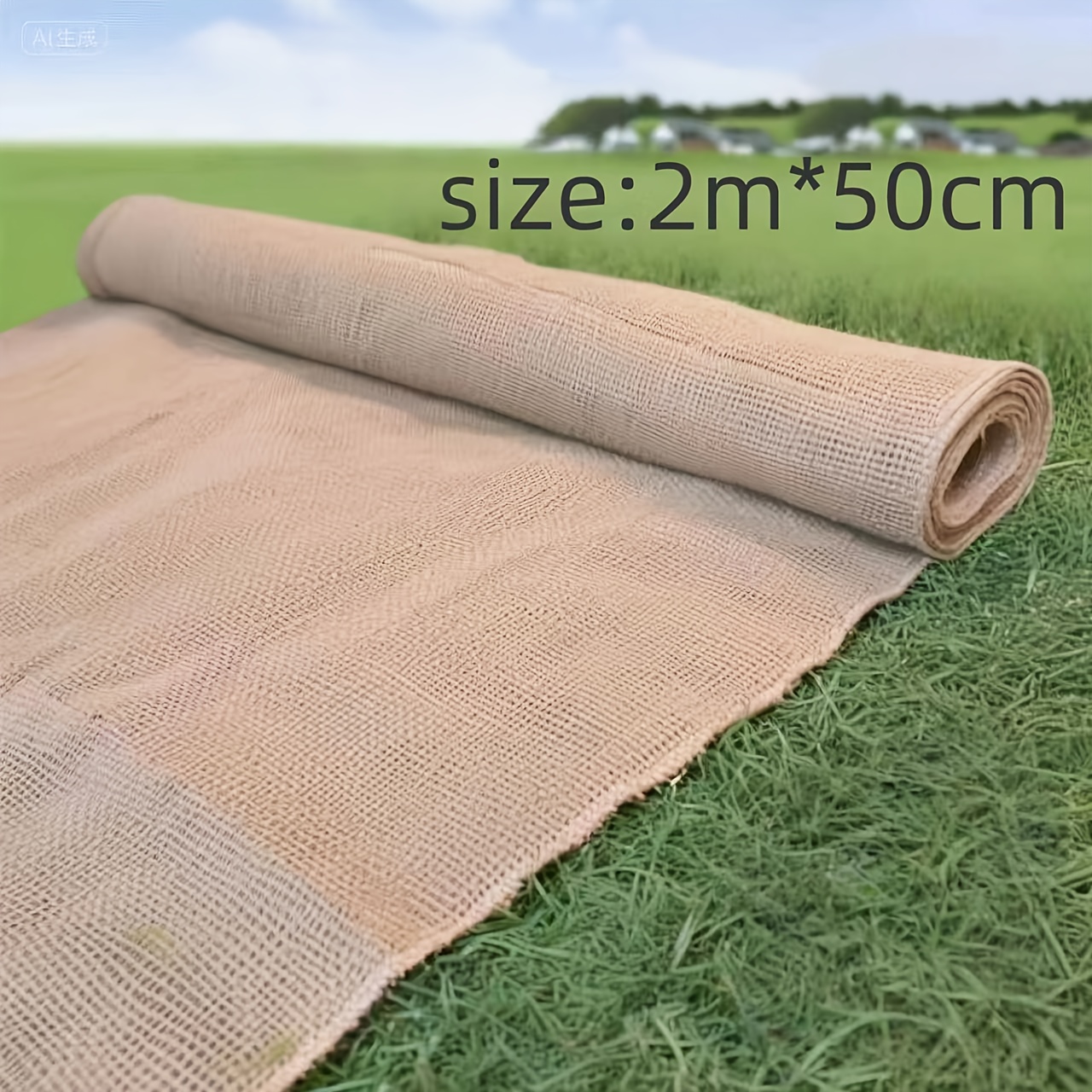 E-shop Eine 40/50 cm breite x 2 Meter lange natürliche beigefarbene Jute Rolle - für Bastelarbeiten, Weihnachtstischdecken und Stuhlvorhänge,