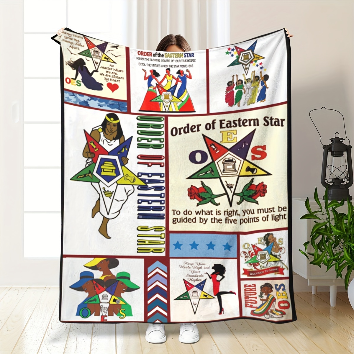 

1pc Oriental Star Medal Throw Blanket - Inspirational Best Gift, Comfortable Warm Small Throw Blanket, Lunch Blanket, Air Conditioning Blanket, Shawl Blanket, Indoor And Outdoor, , Machine Washable