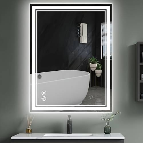 24 x 32led for bathroom dimmable 3 colors front and backlit led bathroom vanity anti fog bathroom with led lights brightness wall mounted horizontal vertical